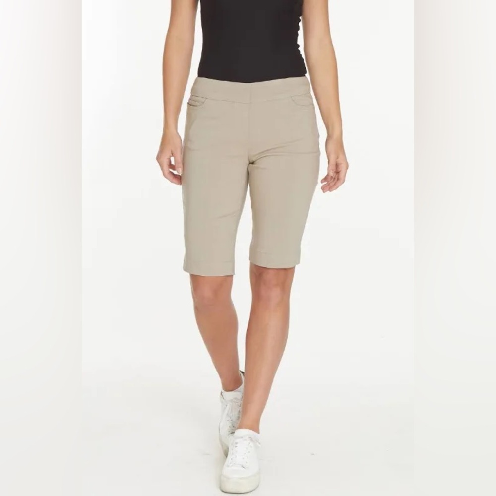 Women’s “Slim-sation by MULTIPLES” Khaki Bermuda Walking Shorts